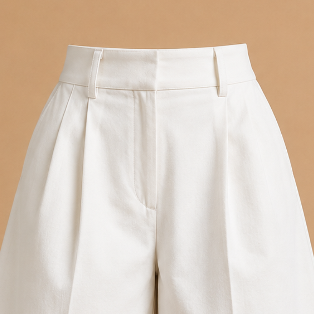 Dames bermudashorts met hoge taille en wijde pijpen Jelle Jora Mode