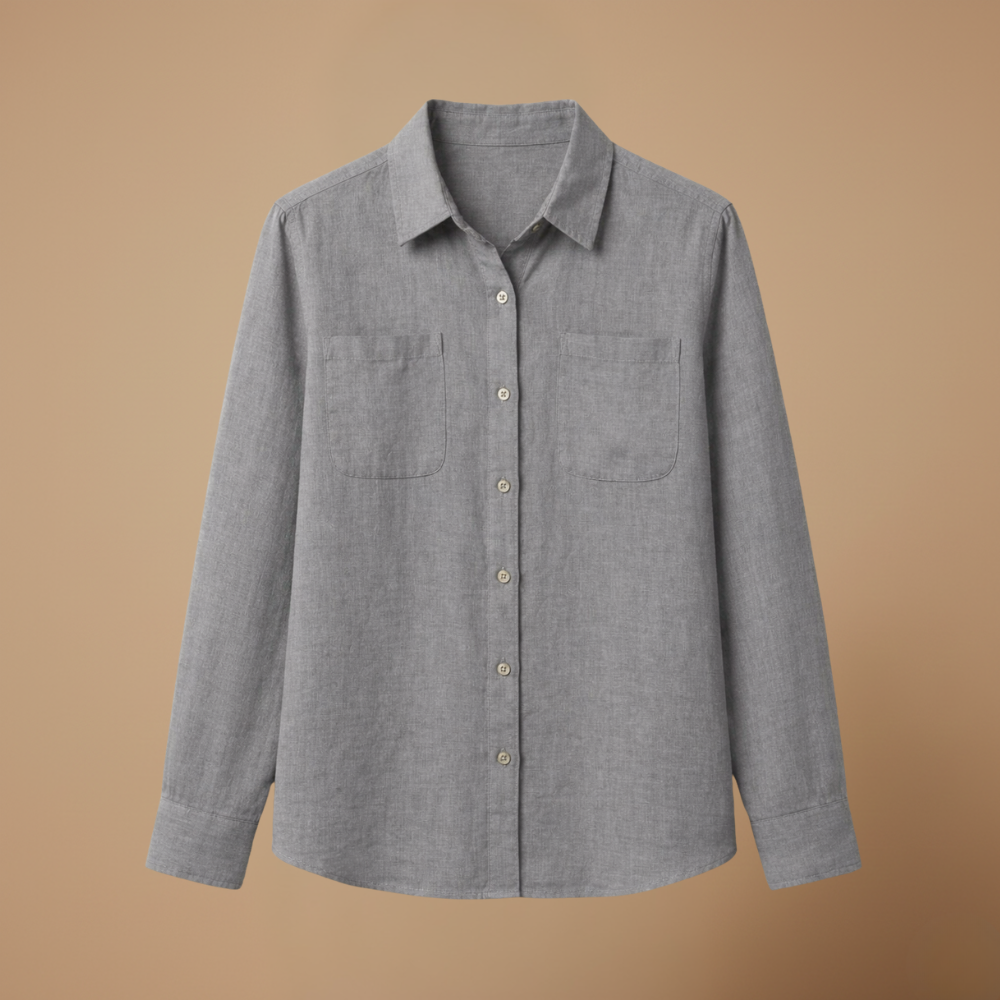 Dames ademende blouse met lange mouwen en knoopsluiting Jelle Jora Mode