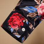 Heren shirt met bloemenprint lange mouwen en getailleerd model Jelle Jora Mode
