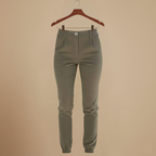 Slim fit joggingbroek met hoge taille en omslag voor dames Jelle Jora Mode