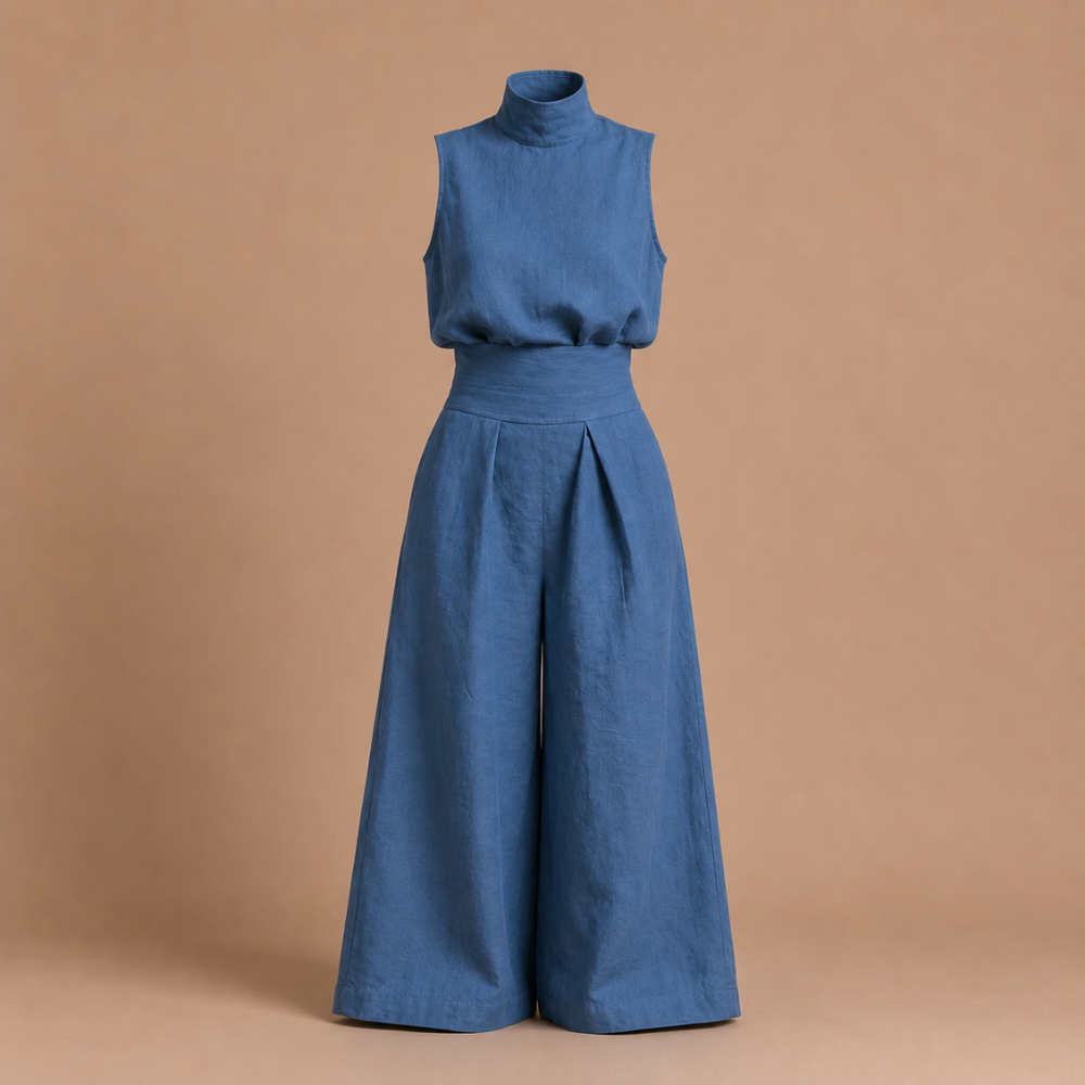 Dames elegante mouwloze set met coltrui en broek Jelle Jora Mode