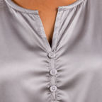 Dames shirt met v-hals korte mouwen en knopen Jelle Jora Mode
