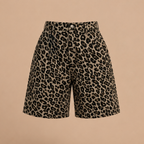 Dames bermudashort met luipaardprint en hoge taille Jelle Jora Mode