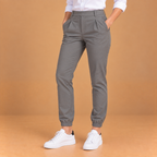 Dames joggingbroek hoge taille slim fit met omslag Jelle Jora Mode