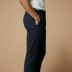 Heren slim fit zakelijke broek met enkellengte