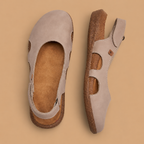 Dames platte sandalen met uitsnijdingen en slingback Jelle Jora Mode