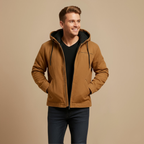 Casual Katoenen Jas met Capuchon en Fluweelachtige Voering Jelle Jora Mode