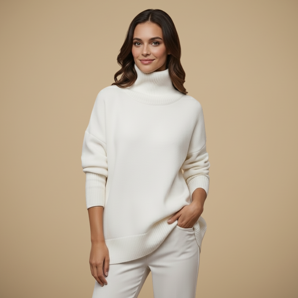 Dikke gebreide oversized coltrui voor dames Jelle Jora Mode