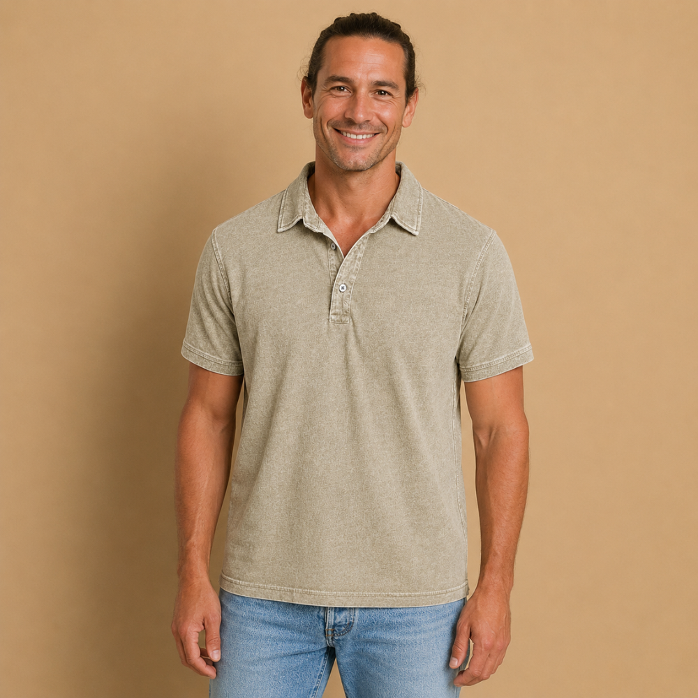 Heren klassiek polo-shirt met korte mouwen en polokraag Jelle Jora Mode