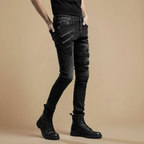 Slanke broek in bikerstijl Jelle Jora Mode