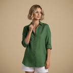 Casual overshirt met lange mouwen en effen kleur Jelle Jora Mode