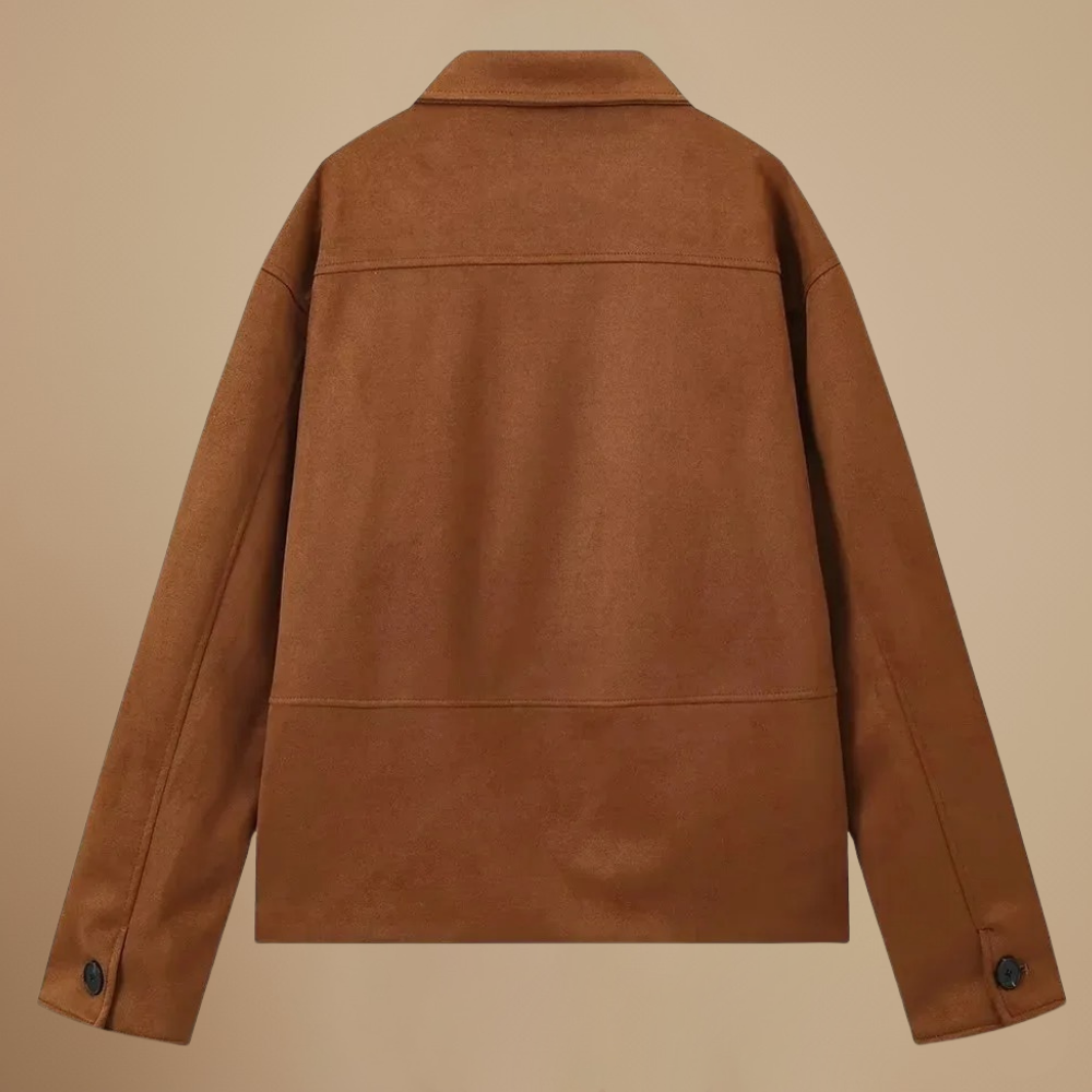 Vintage bruin jasje met revers en enkele knoopsluiting Jelle Jora Mode