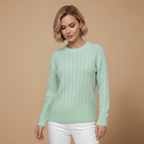 Dames trui met lange mouwen en kabeltjes Jelle Jora Mode