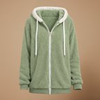 Losvallende fleece jas met capuchon voor dames Jelle Jora Mode