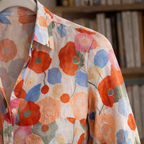 Damesblouse met bloemenprint en knopen Jelle Jora Mode