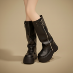 Lange winterlaarzen met plateauzool voor dames Jelle Jora Mode