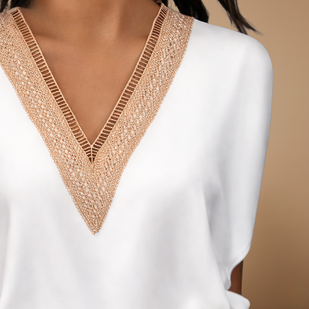 Dames elegante midi-jurk met v-hals en detail in de taille Jelle Jora Mode