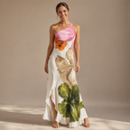 Dames asymmetrische maxi-jurk met één schouder Jelle Jora Mode