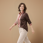 Dames elegante werkblouse met lange mouwen en knoopsluiting Jelle Jora Mode