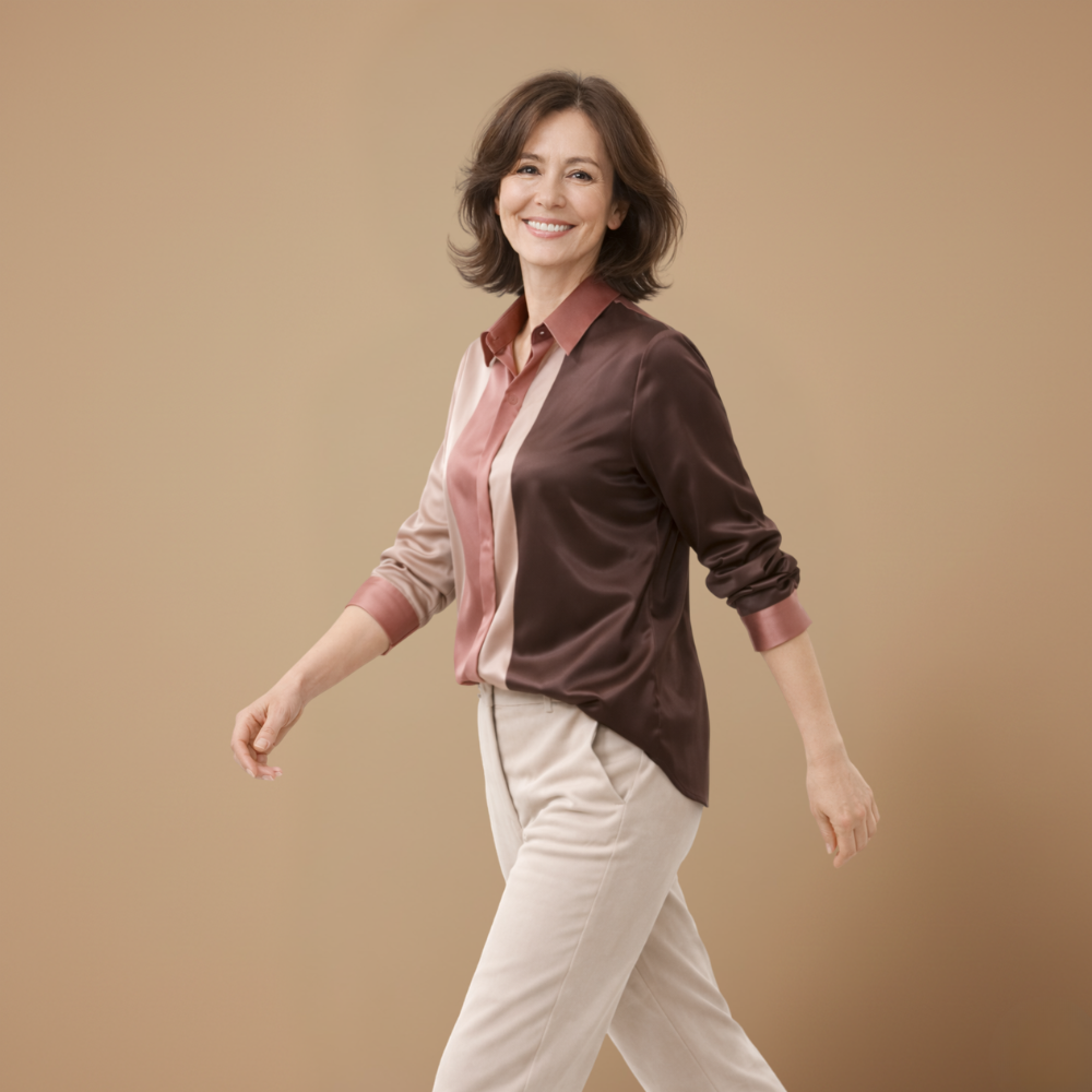 Dames elegante werkblouse met lange mouwen en knoopsluiting Jelle Jora Mode