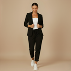 Effen kleurige kantoorpak blazer en joggingbroek set Jelle Jora Mode