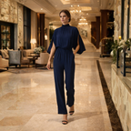 Hoge hals vloeiende jumpsuit voor dames Jelle Jora Mode