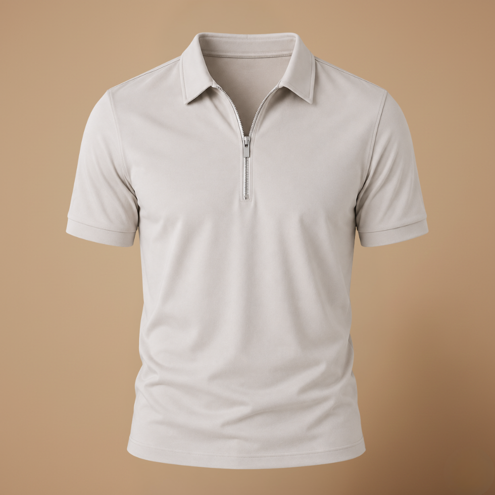 Heren ademend poloshirt met ritssluiting en korte mouwen Jelle Jora Mode