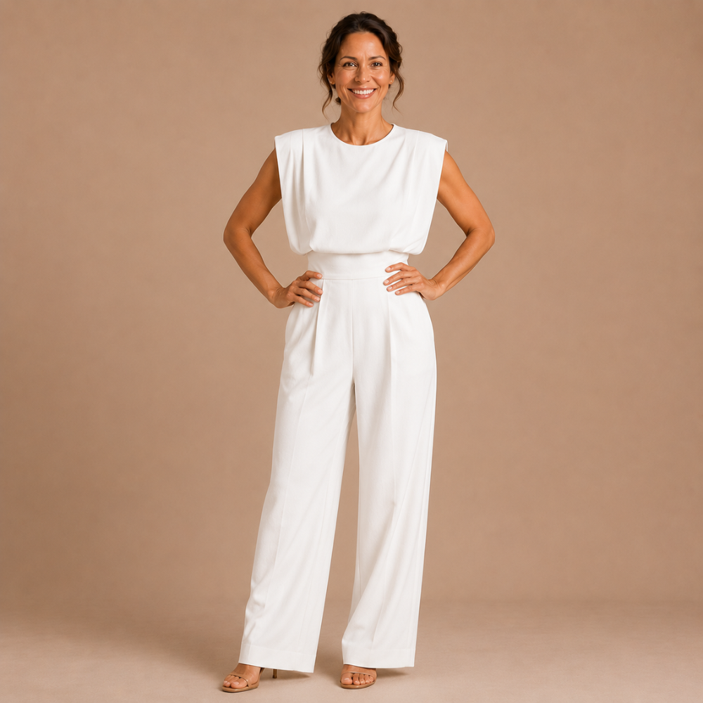 Dames casual jumpsuit met hoge taille en zakken Jelle Jora Mode