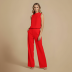 Elegante Mouwloze Jumpsuit met Wijde Pijpen Jelle Jora Mode