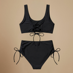 Dames hoge taille wikkelbikini met strikbandjes aan de zijkanten Jelle Jora Mode