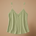 Damesblouse met spaghettibandjes en kanten rand Jelle Jora Mode
