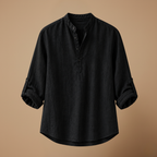 Heren casual blouse met V-hals en lange mouwen Jelle Jora Mode