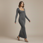 Dames lange mouw bodycon jurk