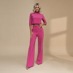 Tweedelige crop top en wijde broek voor dames Jelle Jora Mode