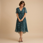 Dames casual knielengte zomerjurk met patroon Jelle Jora Mode