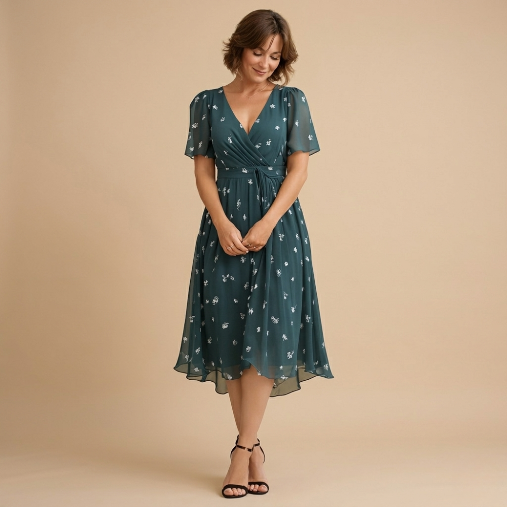 Dames casual knielengte zomerjurk met patroon Jelle Jora Mode