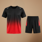 Heren sportset met shirt en korte broek in kleurverloop Jelle Jora Mode