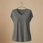 Casual dames top met V-hals en korte mouwen voor de zomer Jelle Jora Mode