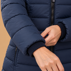 Dames gewatteerde winterjas met capuchon Jelle Jora Mode