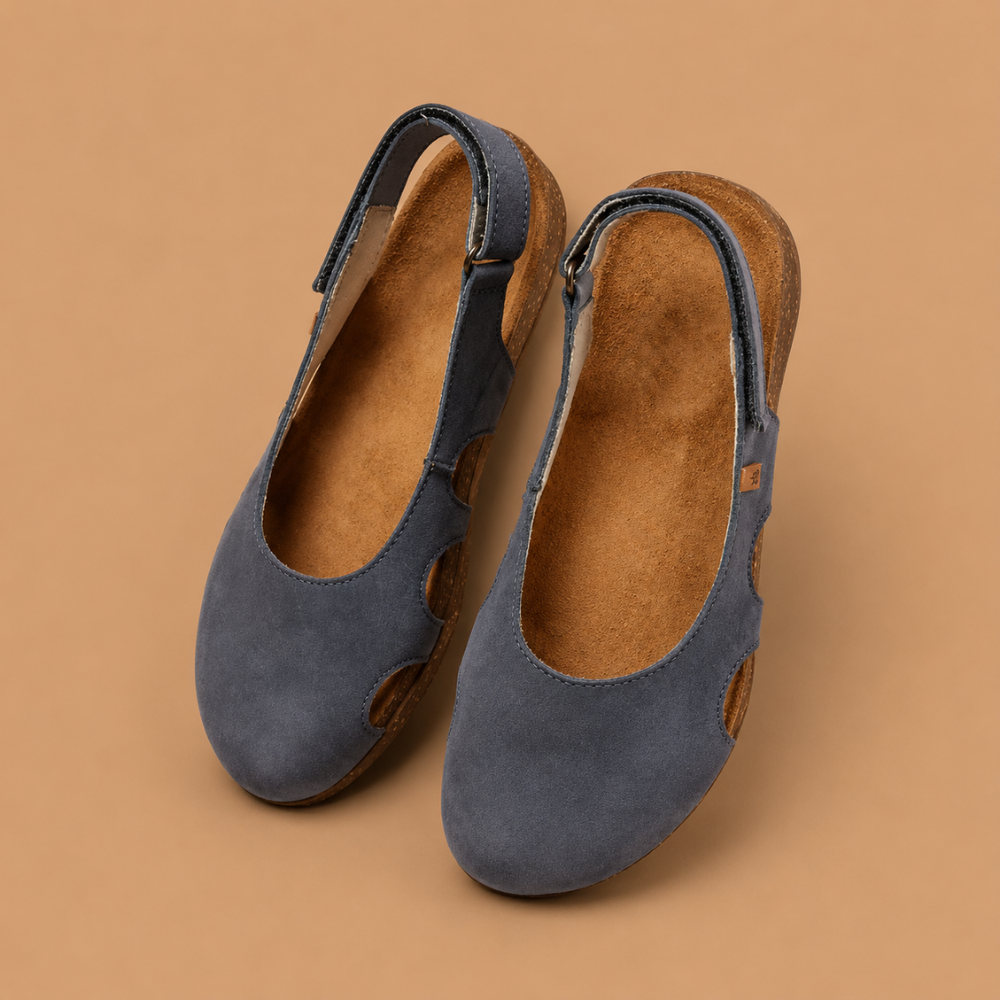 Dames platte sandalen met uitsnijdingen en slingback Jelle Jora Mode