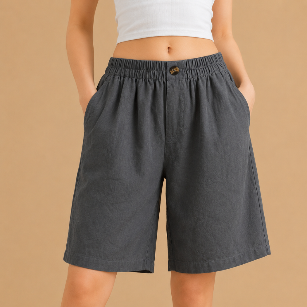 Dames bermudashorts met elastische tailleband Jelle Jora Mode