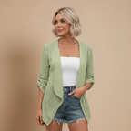 Losvallend opengewerkt vest met korte mouwen voor dames Jelle Jora Mode