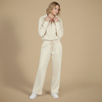 Dames set met lange mouwen en rits en wijde broekspijpen Jelle Jora Mode