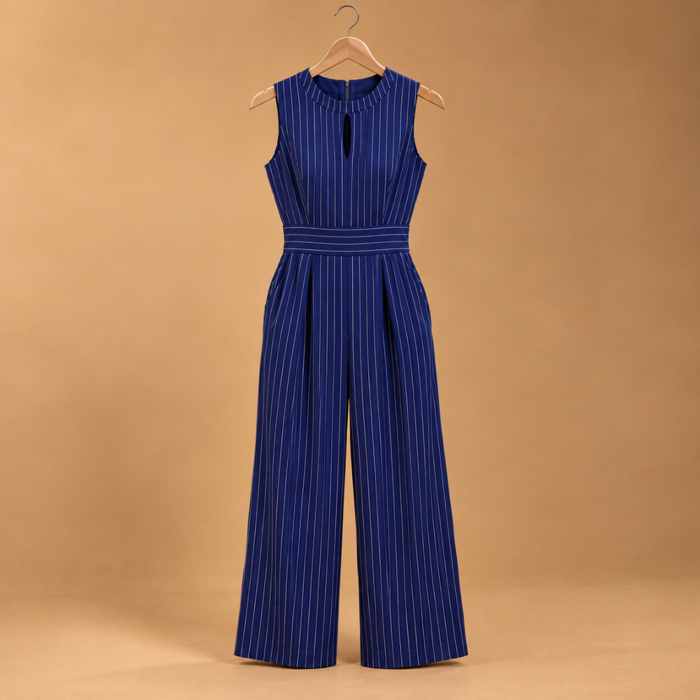 Dames gestreepte jumpsuit met wijde pijpen Jelle Jora Mode