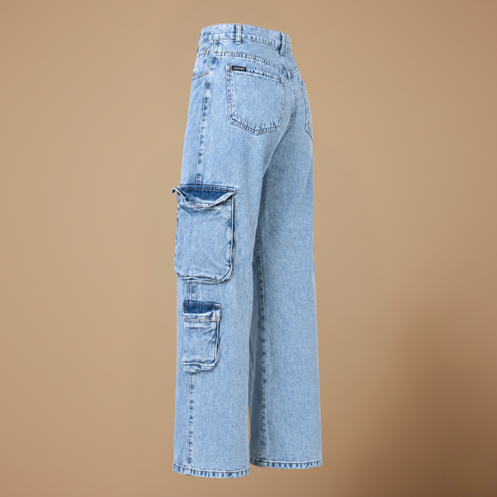 Dames baggy cargobroek met wijde pijpen Jelle Jora Mode