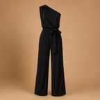 Dames jumpsuit met één schouder en ceintuur in de taille Jelle Jora Mode