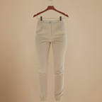 Slim fit joggingbroek met hoge taille en omslag voor dames Jelle Jora Mode