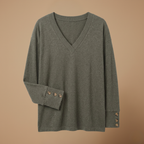 Damesblouse met ruime pasvorm v-hals en lange mouwen Jelle Jora Mode