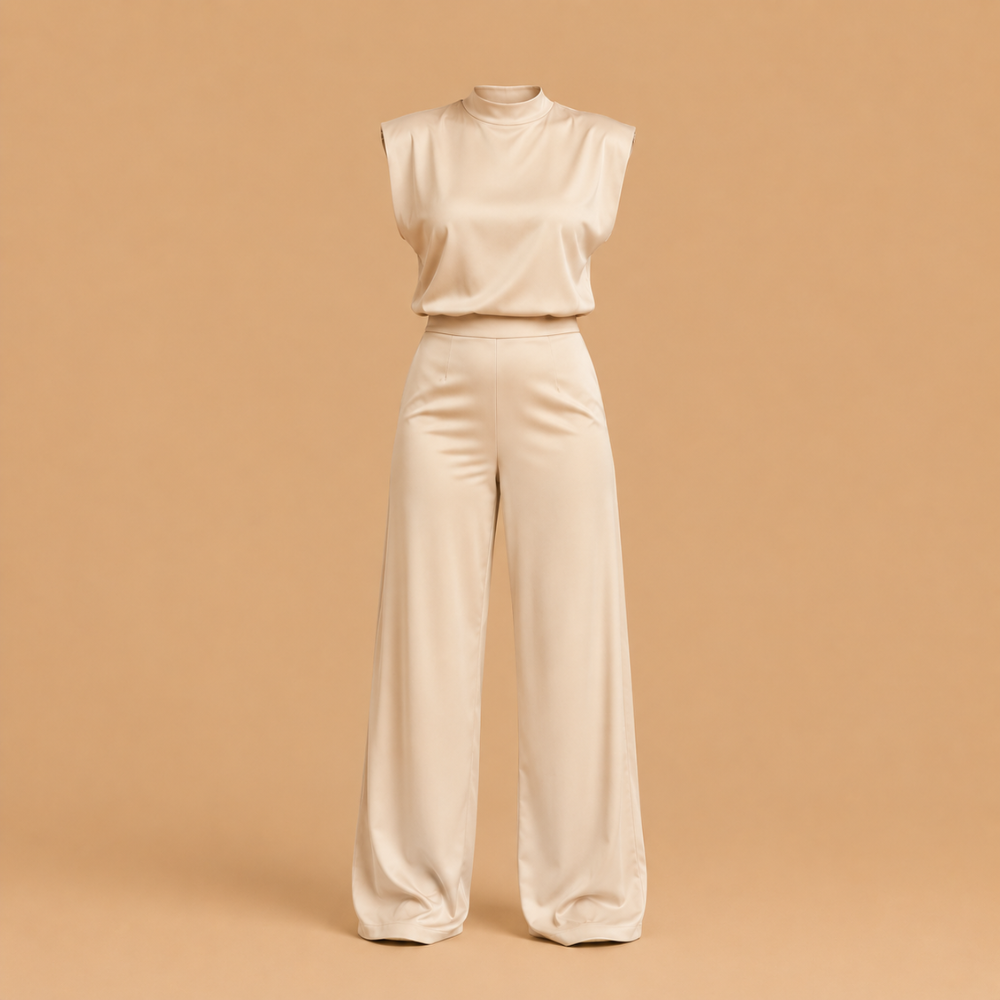 Dames mouwloze jumpsuit met wijde pijpen Jelle Jora Mode