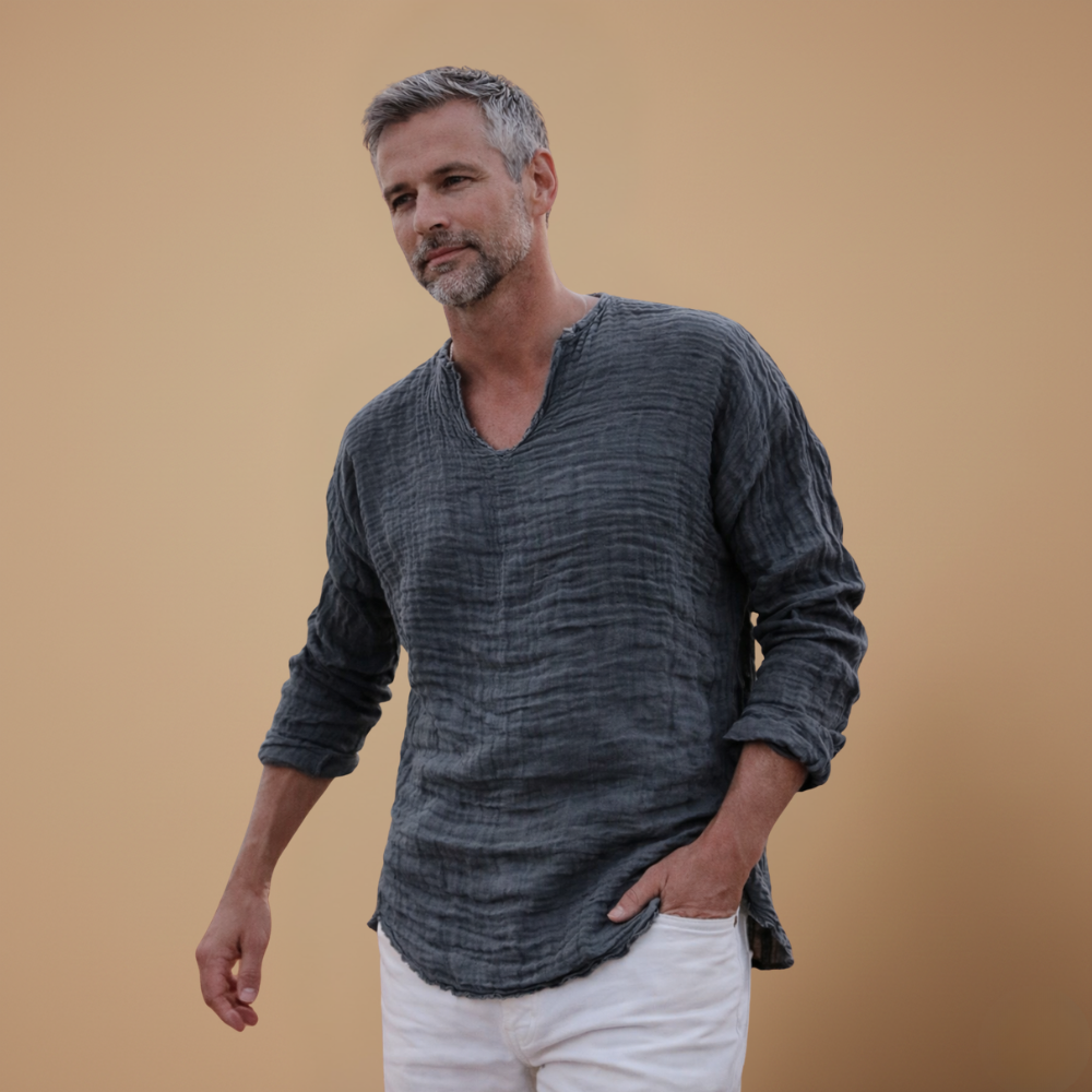 Heren casual T-shirt met lange mouwen voor de zomer Jelle Jora Mode